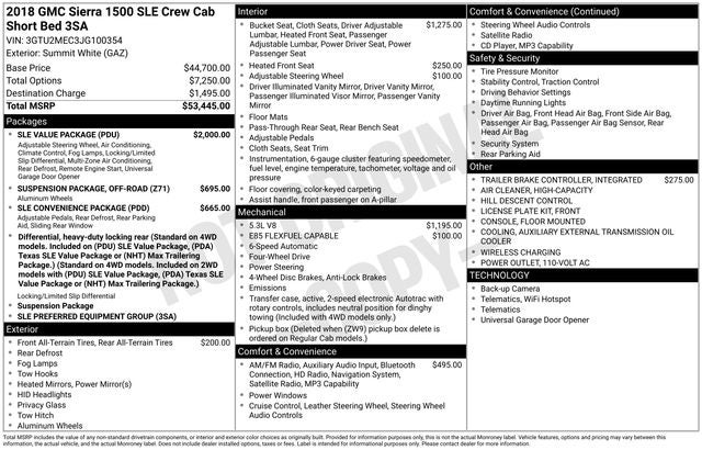 2018 GMC Sierra 1500 SLE