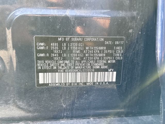2018 Subaru Outback 2.5i Limited