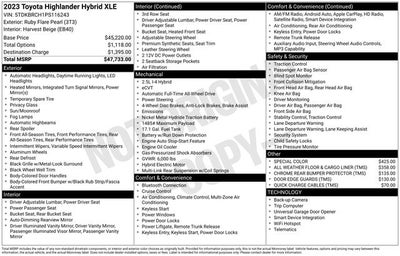 2023 Toyota Highlander Hybrid XLE