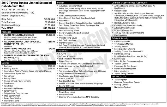 2019 Toyota Tundra Limited