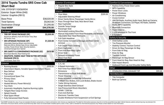 2016 Toyota Tundra SR5 CrewMax