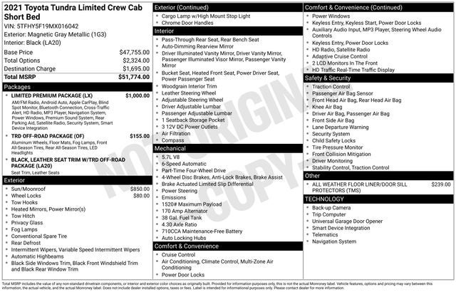 2021 Toyota Tundra Limited