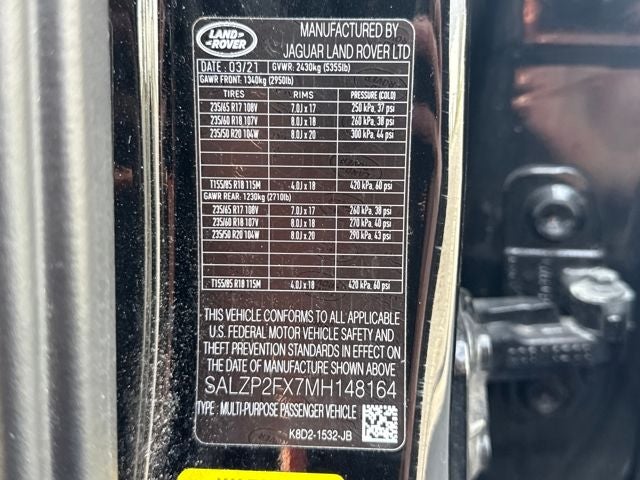 2021 Land Rover Range Rover Evoque SE