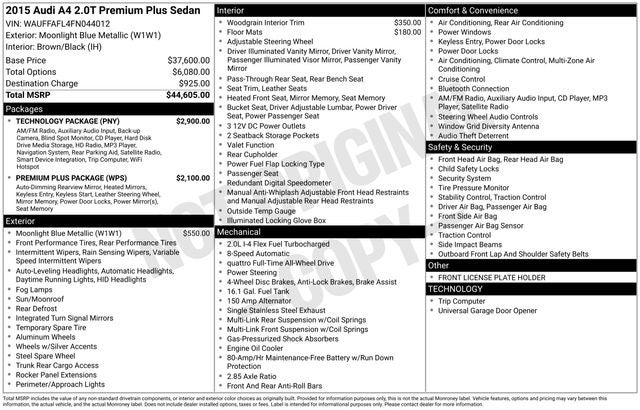 2015 Audi A4 2.0T Premium Plus quattro