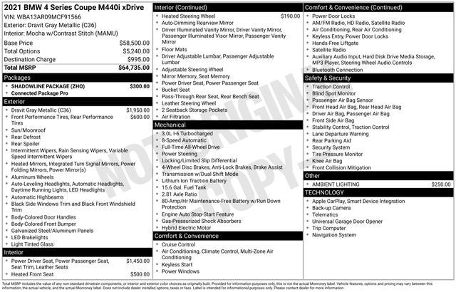 2021 BMW 4 Series M440i xDrive