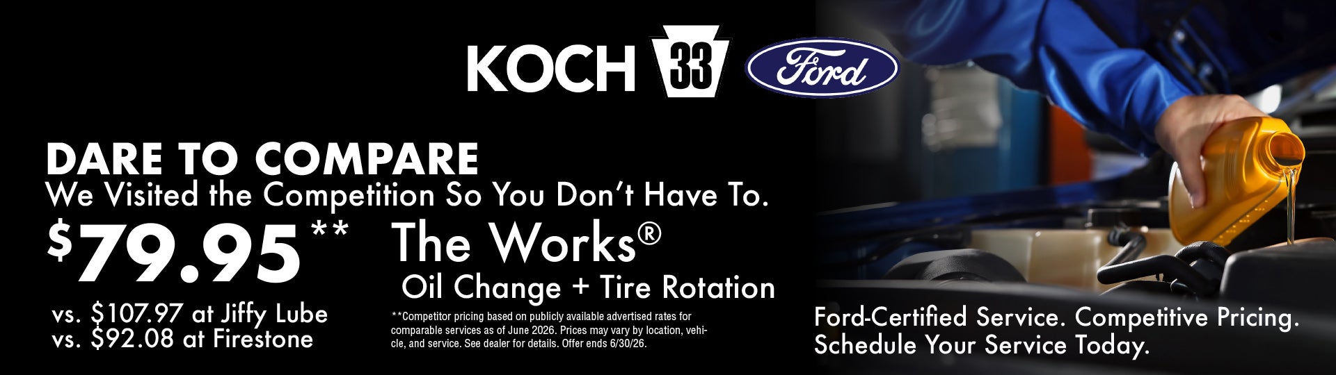 $79.95** The Works® Oil Change + Tire Rotation